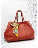 (LIKE NEW) 2013 HERMES GARDEN PARTY 36 SHOULDER BAG IN ROUGE CASAQUE NEGONDA LEATHER -FULL SET-