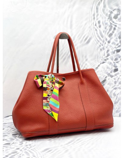 (LIKE NEW) 2013 HERMES GARDEN PARTY 36 SHOULDER BAG IN ROUGE CASAQUE NEGONDA LEATHER -FULL SET-