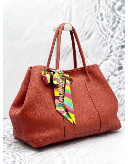 (LIKE NEW) 2013 HERMES GARDEN PARTY 36 SHOULDER BAG IN ROUGE CASAQUE NEGONDA LEATHER -FULL SET-