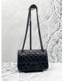 CHANEL REISSUE 2.55 PATENT DOUBLE SMALL FLAP BAG SHW -FULL SET-