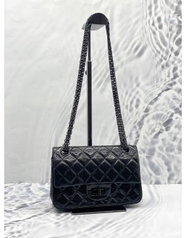 CHANEL REISSUE 2.55 PATENT DOUBLE SMALL FLAP BAG SHW -FULL SET-