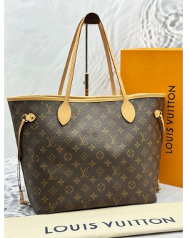 (UNUSED) 2025 LOUIS VUITTON NEVERFULL MM IN BROWN MONOGRAM CANVAS -FULL SET-