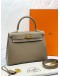(BRAND NEW) 2025 HERMES KELLY 25 SELLIER TOP HANDLE BAG WITH SHOULDER STRAP IN 18 ETOUPE VEAU EPSOM LEATHER -FULL SET-