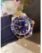 ROLEX SUBMARINER DATE HALF 18K 750 YELLOW GOLD REF 16613 BLUE DIAL 40MM AUTOMATIC WATCH