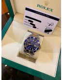 ROLEX SUBMARINER DATE HALF 18K 750 YELLOW GOLD REF 16613 BLUE DIAL 40MM AUTOMATIC WATCH