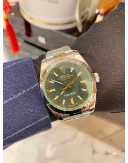 (LIKE NEW) 2015 ROLEX MILGAUSS REF 116400GV GREEN FLASH BLACK DIAL 40MM AUTOMATIC WATCH -FULL SET-