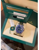 (UNUSED) 2019 ROLEX SUBMARINER DATE HALF 18K 750 YELLOW GOLD REF 116613LB BLUE DIAL 40MM AUTOMATIC WATCH -FULL SET-