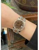 (UNUSED) 2019 ROLEX DATEJUST 31 REF 278381RBR HALF 18K 750 ROSE GOLD BROWN DIAMOND DIAL DIAMOND BEZEL 31MM AUTOMATIC WATCH -FULL SET-
