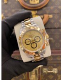 ROLEX DAYTONA SUPERLATIVE CHRONOMETER COSMOGRAPH HALF 18K 750 YELLOW GOLD REF 16523 CHAMPAGNE DIAL 40MM AUTOMATIC WATCH 