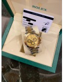 ROLEX DAYTONA SUPERLATIVE CHRONOMETER COSMOGRAPH HALF 18K 750 YELLOW GOLD REF 16523 CHAMPAGNE DIAL 40MM AUTOMATIC WATCH 