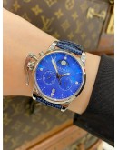 2021 GRAHAM CHRONOFIGHTER 1695 LADY MOON MOONPHASE REF 2CXBS BLUE DIAMONDS DIAL 36MM QUARTZ WATCH -FULL SET-