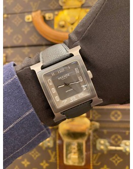 (BRAND NEW) 2024 HERMES HEURE H TITANIUM REF HH5.841C BLACK DIAL 31MM x 42MM AUTOMATIC WATCH