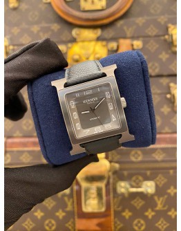 (BRAND NEW) 2024 HERMES HEURE H TITANIUM REF HH5.841C BLACK DIAL 31MM x 42MM AUTOMATIC WATCH