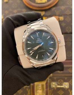 (UNUSED) 2021 OMEGA SEAMASTER AQUA TERRA 150M CO-AXIAL MASTER CHRONOMETER REF 220.10.41.21.10.001 GREEN DIAL 41MM AUTOMATIC WATCH -FULL SET-