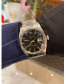 ROLEX DATEJUST 36 REF 16014 JUBILEE BLACK DIAL 36MM AUTOMATIC WATCH