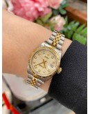 (LIKE NEW) 2000 ROLEX LADY DATEJUST REF 79173 18K 750 YELLOW GOLD JUBILEE DIAMOND DIAL 26MM AUTOMATIC WATCH -FULL SET-