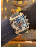 (LIKE NEW) 2016 TAG HEUER MONACO CALIBRE 36 CHRONOGRAPH REF CAL5111 BLUE DIAL 40.5MM AUTOMATIC WATCH -FULL SET-