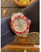 2005 ROLEX SUBMARINER RUBY WHITE DIAMOND DIAL REF 16610 40MM AUTOMATIC WATCH 