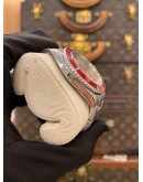 2005 ROLEX SUBMARINER RUBY WHITE DIAMOND DIAL REF 16610 40MM AUTOMATIC WATCH 