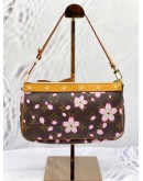 LOUIS VUITTON x TAKASHI MURAKAMI CHERRY BLOSSOM MONOGRAM CANVAS POCHETTE MINI SHOULDER BAG