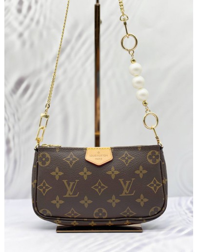 LOUIS VUITTON MONOGRAM CANVAS POCHETTE WITH CUSTOMIZED CHAIN