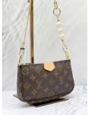 LOUIS VUITTON MONOGRAM CANVAS POCHETTE WITH CUSTOMIZED CHAIN