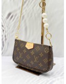 LOUIS VUITTON MONOGRAM CANVAS POCHETTE WITH CUSTOMIZED CHAIN