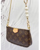 LOUIS VUITTON MONOGRAM CANVAS POCHETTE WITH CUSTOMIZED CHAIN