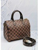 LOUIS VUITTON SPEEDY BANDOULIERE 25 DAMIER EBENE CANVAS BAG