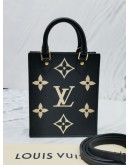 LOUIS VUITTON PETIT SAC PLAT MONOGRAM EMPREINTE LEATHER BAG 