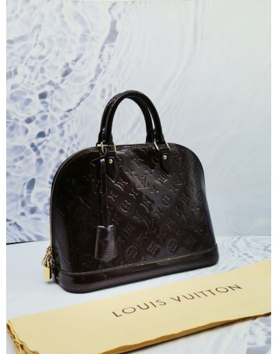 LOUIS VUITTON ALMA PM DARK BROWN MONOGRAM VERNIS