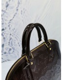 LOUIS VUITTON ALMA PM DARK BROWN MONOGRAM VERNIS