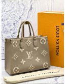 LOUIS VUITTON ON THE GO MM MONOGRAM EMPREINTE LEATHER BAG 