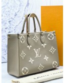 LOUIS VUITTON ON THE GO MM MONOGRAM EMPREINTE LEATHER BAG 