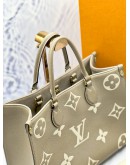 LOUIS VUITTON ON THE GO MM MONOGRAM EMPREINTE LEATHER BAG 