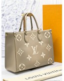 LOUIS VUITTON ON THE GO MM MONOGRAM EMPREINTE LEATHER BAG 