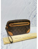 LOUIS VUITTON MARLY GRAGONNE MONOGRAM DAMIER EBENE CANVAS CLUTCH