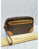 LOUIS VUITTON MARLY GRAGONNE MONOGRAM DAMIER EBENE CANVAS CLUTCH