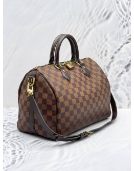 LOUIS VUITTON SPEEDY BANDOULIERE 30 DAMIER EBENE CANVAS BAG