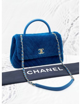CHANEL COCO SHEARLING LAMBSKIN LEATHER HANDLE BAG