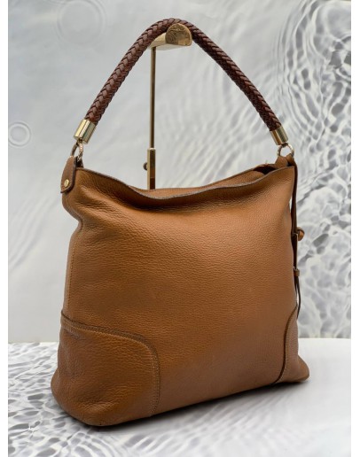 MASSIMO DUTTI PEBBLED LEATHER HOBO SHOULDER BAG 