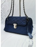 PRADA IBISCO QUILTED TESSUTO IMPUNTU CHAIN FLAP BAG