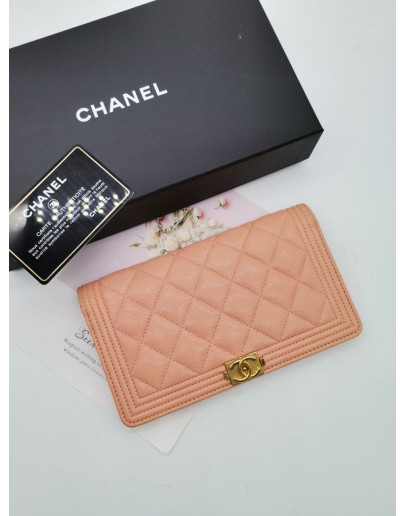 CHANEL PINK LONG WALLET