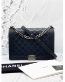 CHANEL LARGE BOY QUILTED CALFSKIN LEATHER FLAP BAG FULL SET