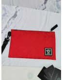 VERSACE FABRIC SLIM POUCH IN RED