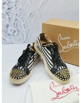 CHRISTIAN LOUBOUTIN BLACK GOLD LINER SNEAKERS SIZE 41