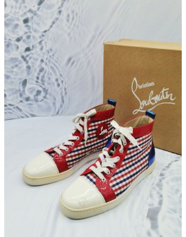 CHRISTIAN LOUBOUTIN RED BLUR LINER SNEAKERS SIZE 42