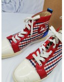 CHRISTIAN LOUBOUTIN RED BLUR LINER SNEAKERS SIZE 42