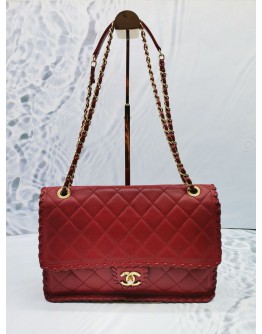 CHANEL LAMBSKIN LEATHER SINGLE FLAP CHAIN BAG