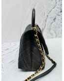 CHANEL COCO HANDLE BAG IN BLACK CAVIAR LEATHER